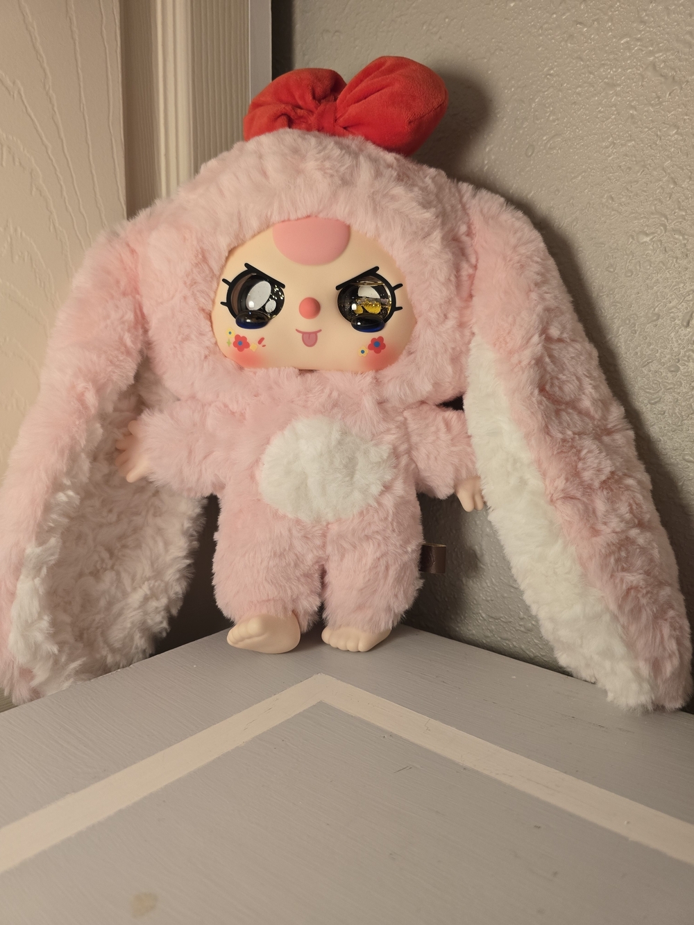 Baby Three: 400% Big Baby Plush - Rare Pink Bunny With Liquid Glitter Eyes!